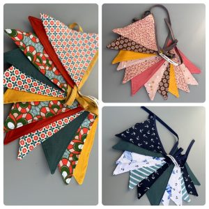 Guirlande en tissu 12 fanions